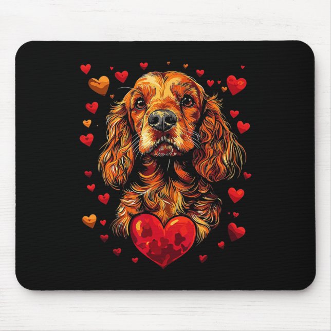 Valentine's Day Er Spaniel Artwork  Mouse Mat (Front)