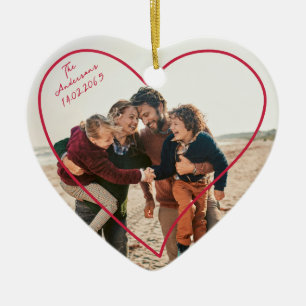 Valentine's Day Family Photo Heart Ornament