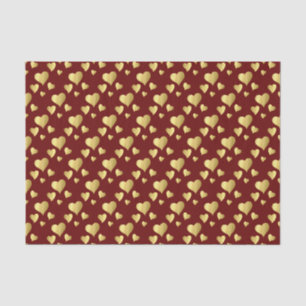 Valentine's Day Faux Gold Foil Hearts Pattern Tissue Paper