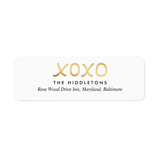 Valentines Day Faux Gold Foil XOXO Typography (Front)