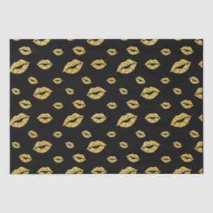 Valentine's Day Faux Gold Glitter Lipstick Kiss Tissue Paper