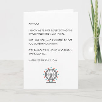 Valentine's Day/Ferris Wheel Day greeting card