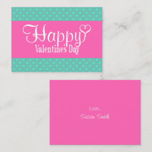 Valentine's Day Flat Note Card (Pink)