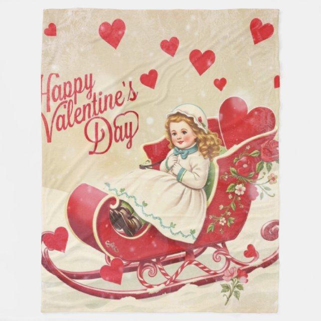 Valentine's day  fleece blanket (Front)
