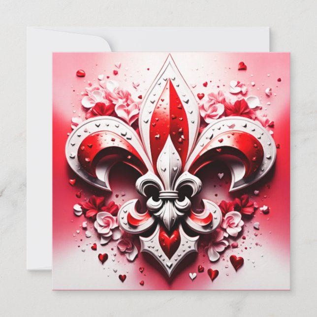 Valentine's Day Fleur De Lis Invitation (Front)