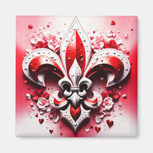 Valentine's Day Fleur De Lis Magnet