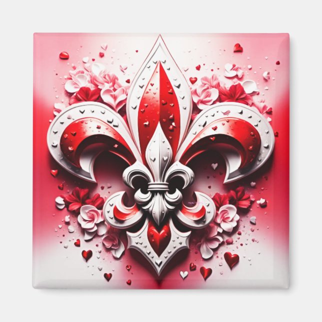 Valentine's Day Fleur De Lis Magnet (Front)