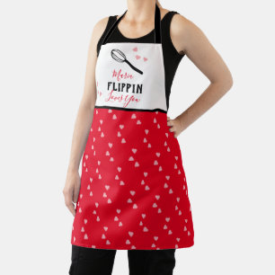 Valentines Day Flippin Loves You Hearts Baking  Apron