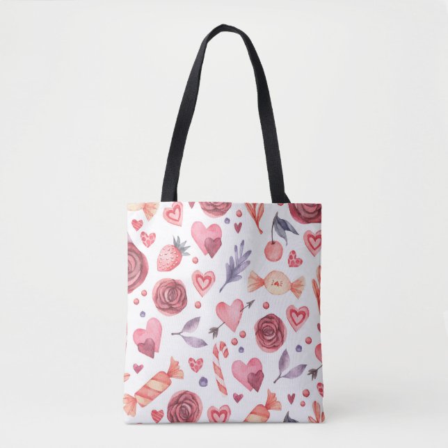 Valentines Day Floral And Candy Tote Bag (Front)