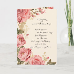 Valentines Day Floral Friendship Christian Holiday Card