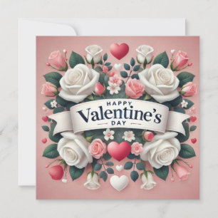 Valentine's Day Floral Heart Design   Holiday Card
