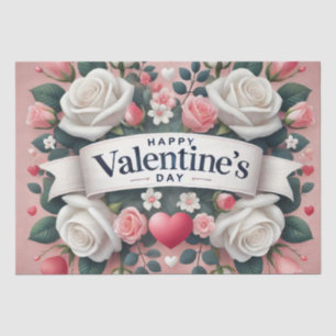 Valentine's Day Floral Heart Design   Tissue Paper