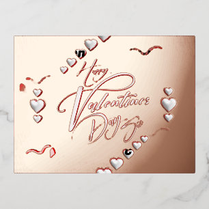  Valentine's Day Foil Holiday Postcard