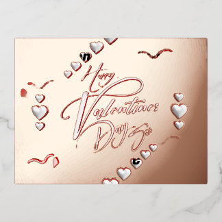  Valentine's Day Foil Holiday Postcard