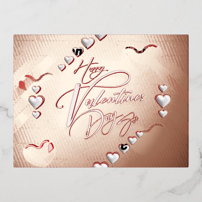  Valentine's Day Foil Holiday Postcard (Front)