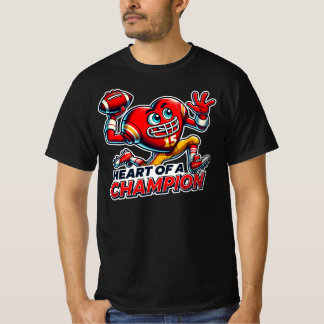 Valentine's Day Football Heart of a Champion T-Shirt