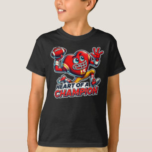 Valentine's Day Football Heart of a Champion T-Shirt