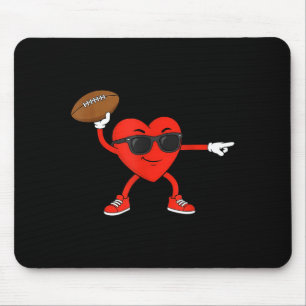 Valentine's Day Football Heart Playing Artwork Mouse Mat
