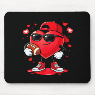 Valentines day football heart playing football boy mouse mat