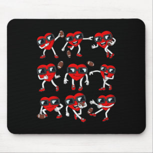 Valentines Day Football Heart Quarterback Receiver Mouse Mat