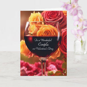 Valentine's Day for a Wonderful Couple Wine Card