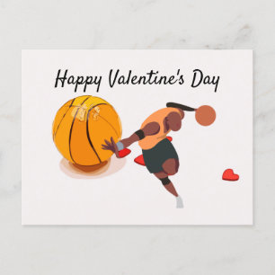 Valentine's Day for Basketball Player with love Holiday Postcard
