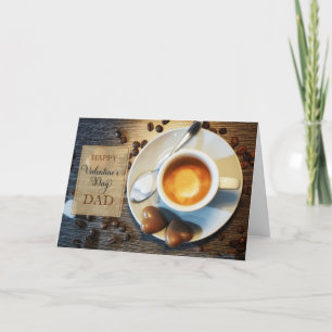 Valentine's Day for Dad Masculine Coffee Theme Holiday Card