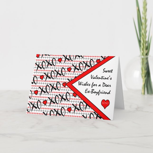 Valentine's Day for Ex-Boyfriend, XOXO Design Holiday Card (Front)