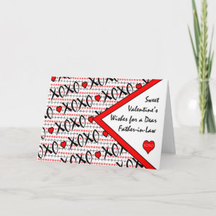 Valentine's Day for Father in Law, XOXO Design Holiday Card