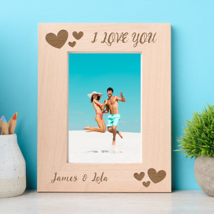 Valentines Day For Her Hearts Custom Wood Etched Frames