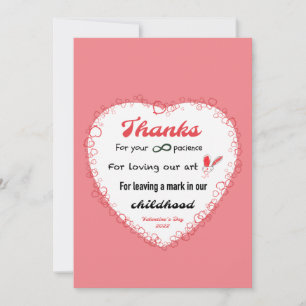 Valentines day for teachers card
