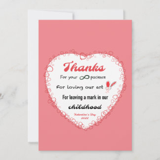 Valentines day for teachers card