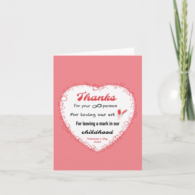 Valentines day for teachers card (Front)