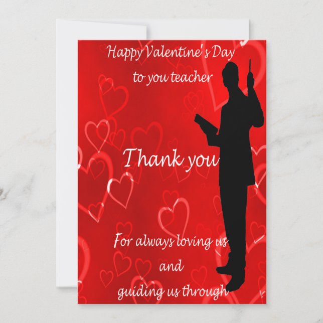 Valentines Day For Teachers Holiday Card (Front)