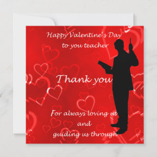 Valentines Day For Teachers Thank You Card