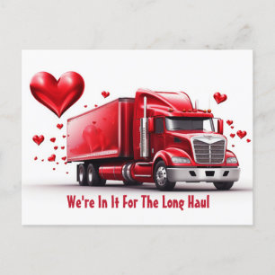 Valentine's Day  For Truckers Postcard
