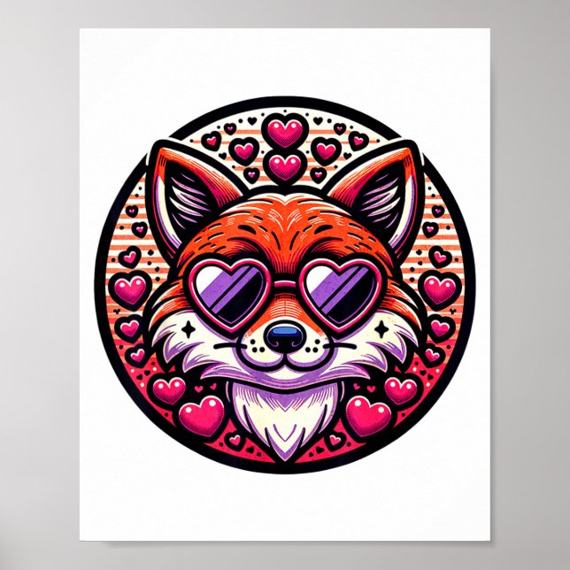 Valentines Day Fox And Matching Couples Foxes  Poster (Front)