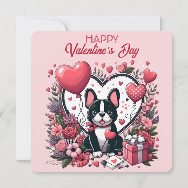 Valentine's Day - French Bulldog 1 - Card (Front)