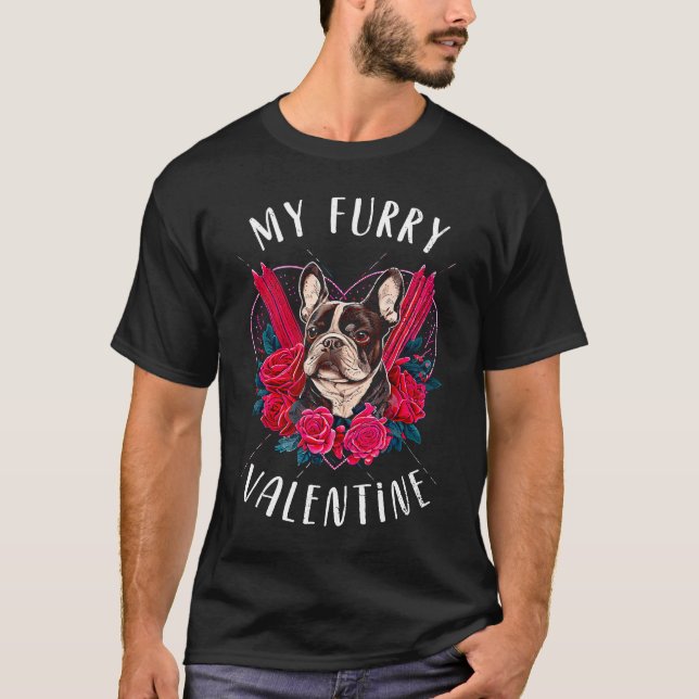 Valentine's day  French Bulldog Dog Valentine  55 T-Shirt (Front)