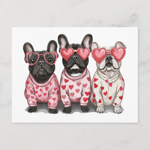 Valentines Day French Bulldog Holiday Postcard