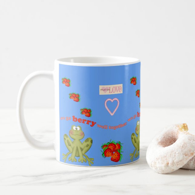 Valentine's Day Frog Berries Mugs (With Donut)