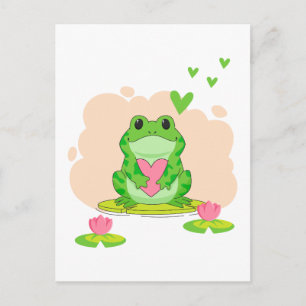 Valentine's Day Frog Holiday Postcard