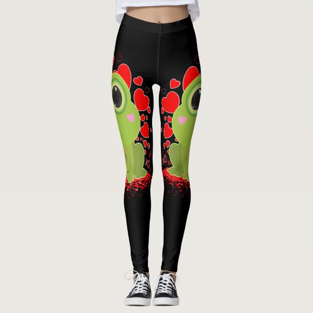 Valentine's Day Frog Leggings (Front)