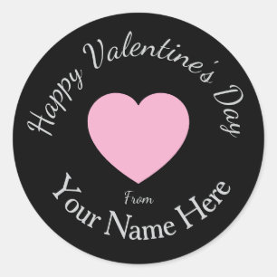 Valentines Day From Your Name Here Custom Graphics Classic Round Sticker