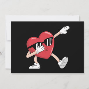 Valentine's Day Funny Boys Girls Dabbing Heart Invitation
