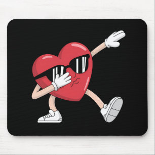 Valentine's Day Funny Boys Girls Dabbing Heart Mouse Mat
