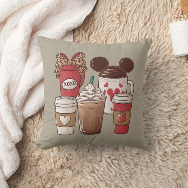 Valentine's Day Funny Latte Coffee Lover  Cushion (Blanket)