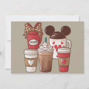 Valentine's Day Funny Latte Coffee Lover  Holiday Card