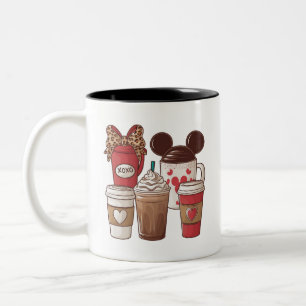 Valentine's Day Funny Latte Coffee Lover  Two-Tone Coffee Mug