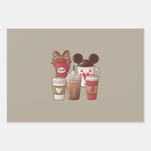 Valentine's Day Funny Latte Coffee Lover  Wrapping Paper Sheet